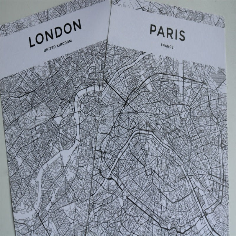 Modern City Maps Travel Contour - Canvas Wall Art Painting | Bowlift