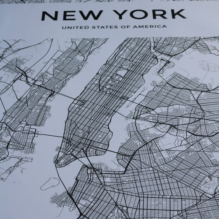 Modern City Maps Travel Contour - Canvas Wall Art Painting | Bowlift
