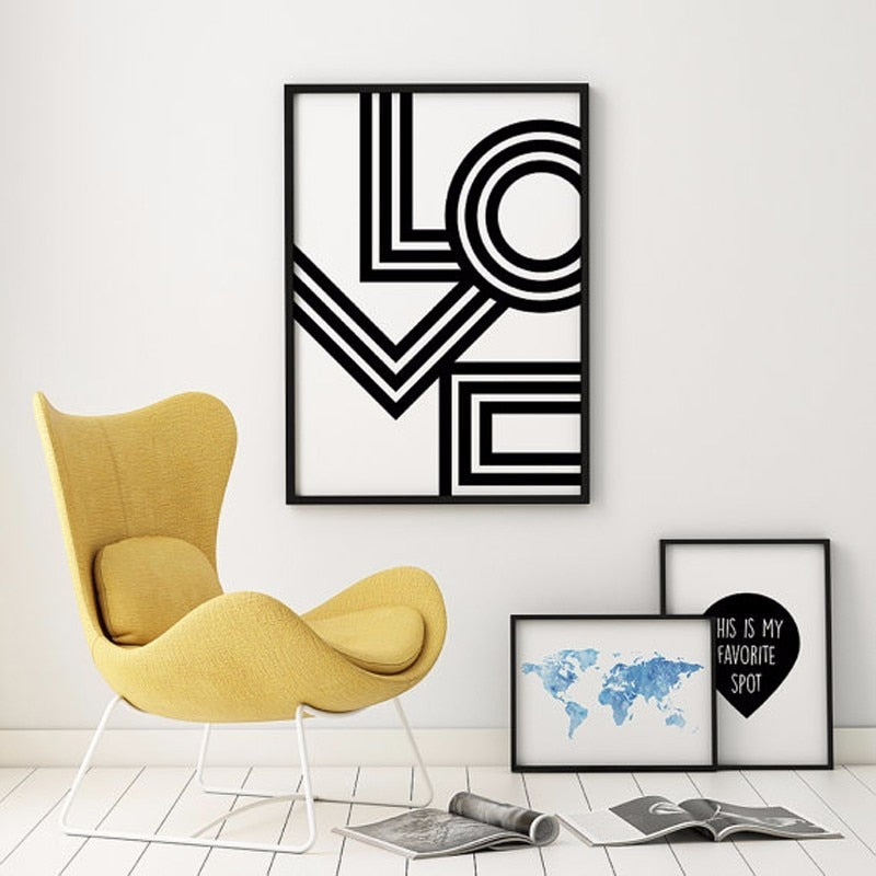 Love Wall Art Minimalist - Canvas Wall Art Painting | Bowlift