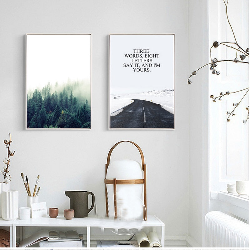 New Nordic Seaside Forest - Canvas Wall Art Painting | Bowlift