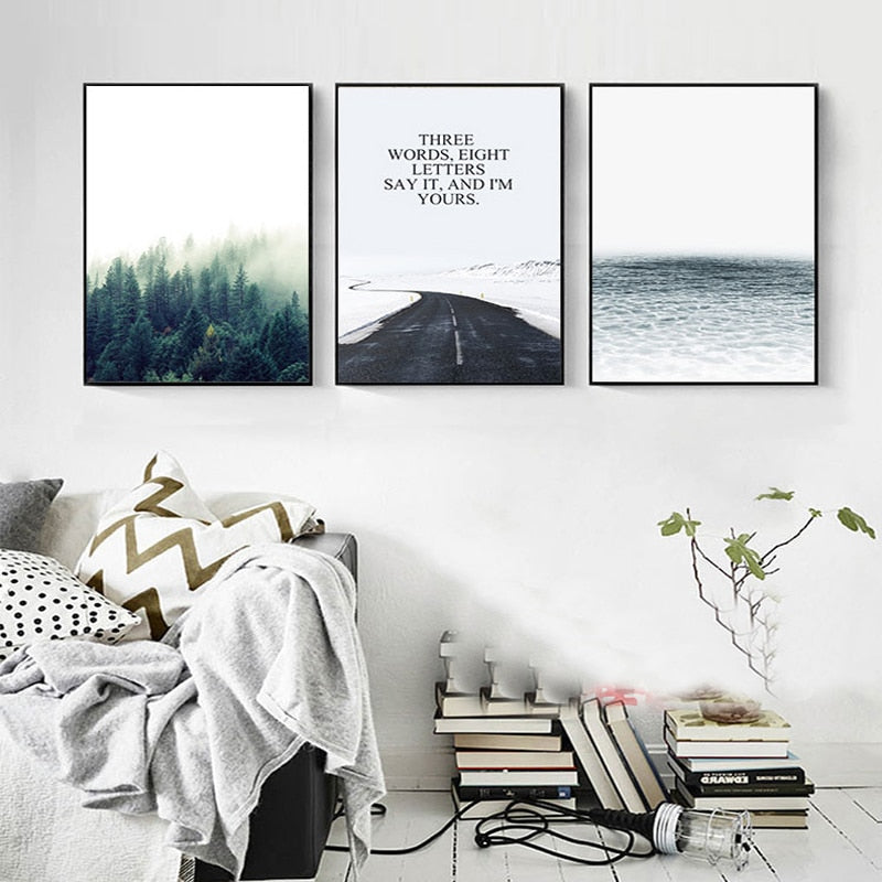 New Nordic Seaside Forest - Canvas Wall Art Painting | Bowlift