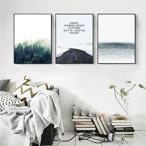 New Nordic Seaside Forest - Canvas Wall Art Painting | Bowlift