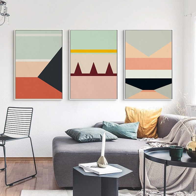 Scandinavia Geometric Prints Poster Nordic - Canvas Wall Art Painting | Bowlift