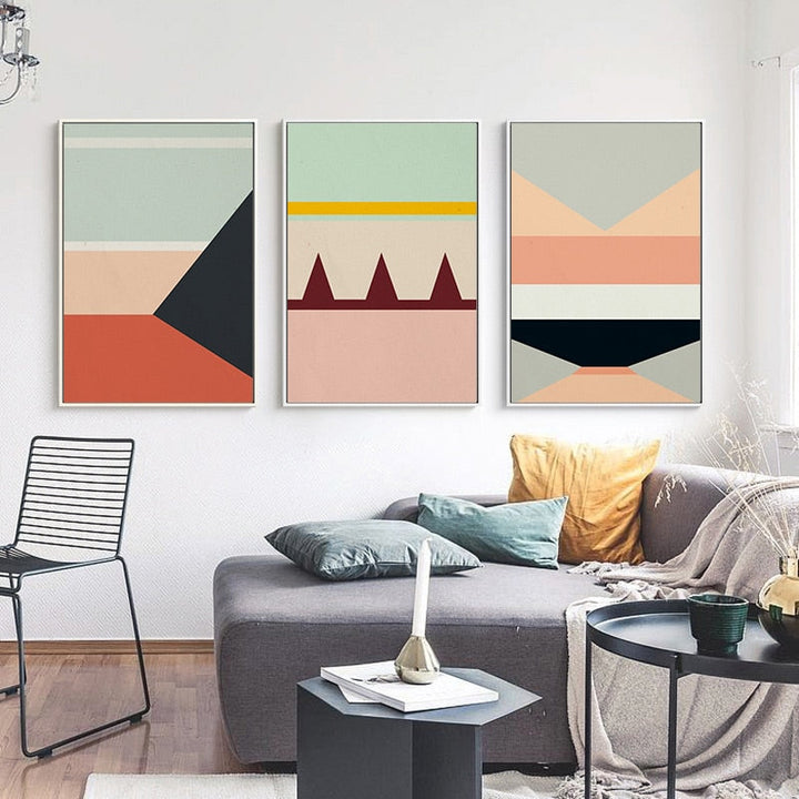 Scandinavia Geometric Prints Poster Nordic - Canvas Wall Art Painting | Bowlift