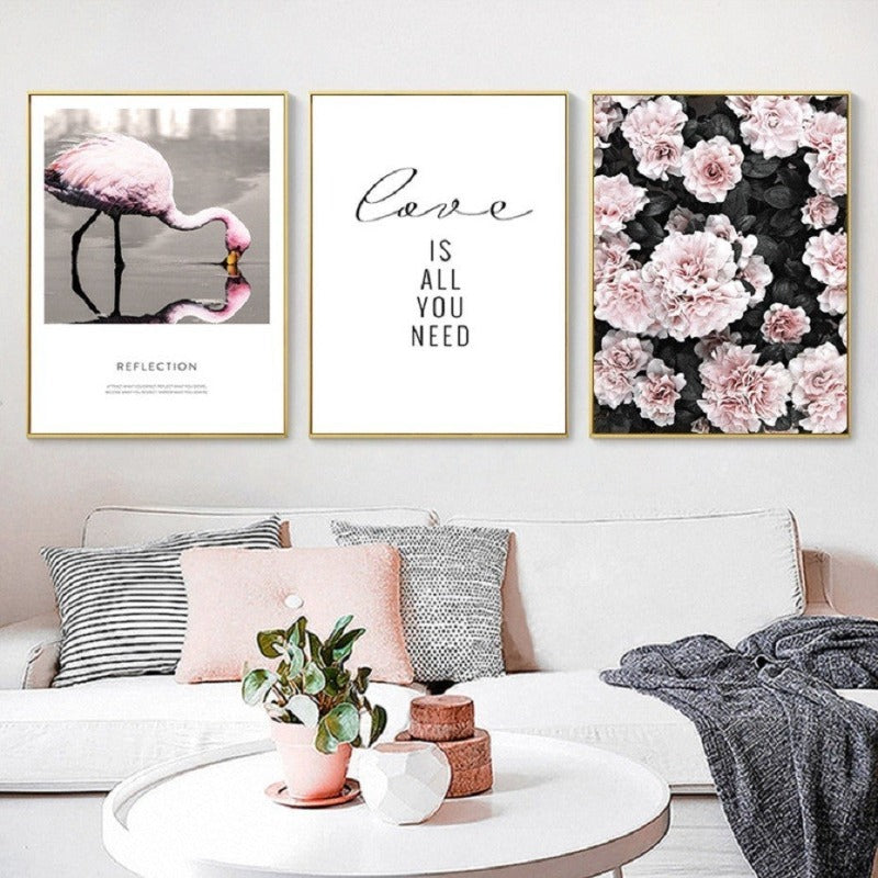 Nordic Scandinavia Floral Pineapple - Canvas Wall Art Painting | Bowlift