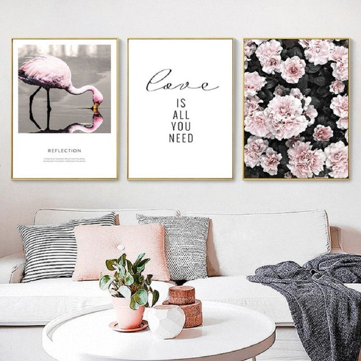 Nordic Scandinavia Floral Pineapple - Canvas Wall Art Painting | Bowlift