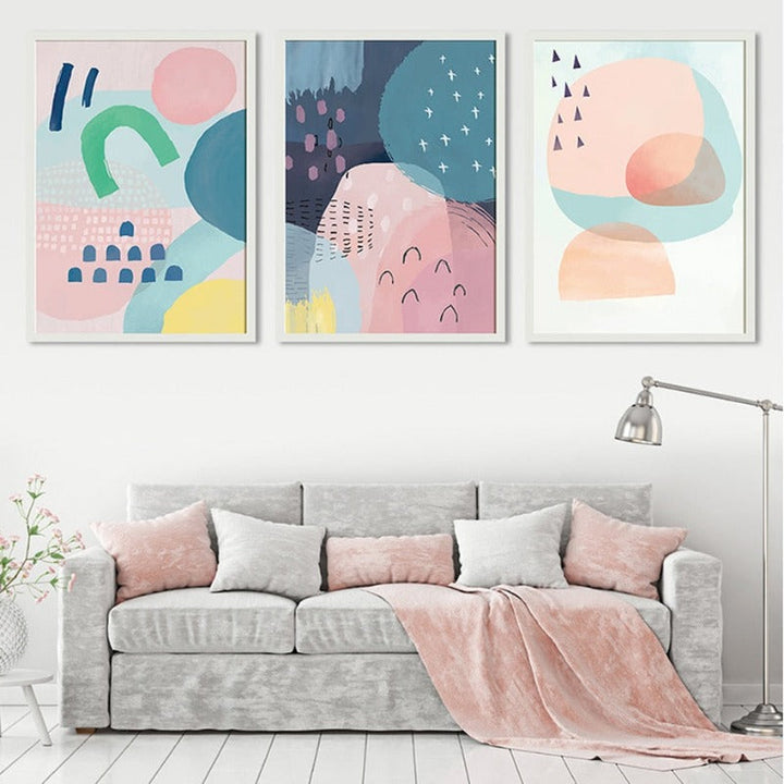 Abstract Watercolor Multi Pink Princess - Canvas Wall Art Painting | Bowlift