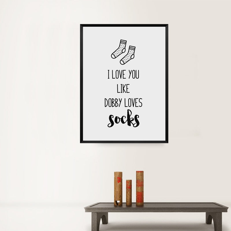 I Love You Nursery Prints Decor Socks - Canvas Wall Art Painting | Bowlift