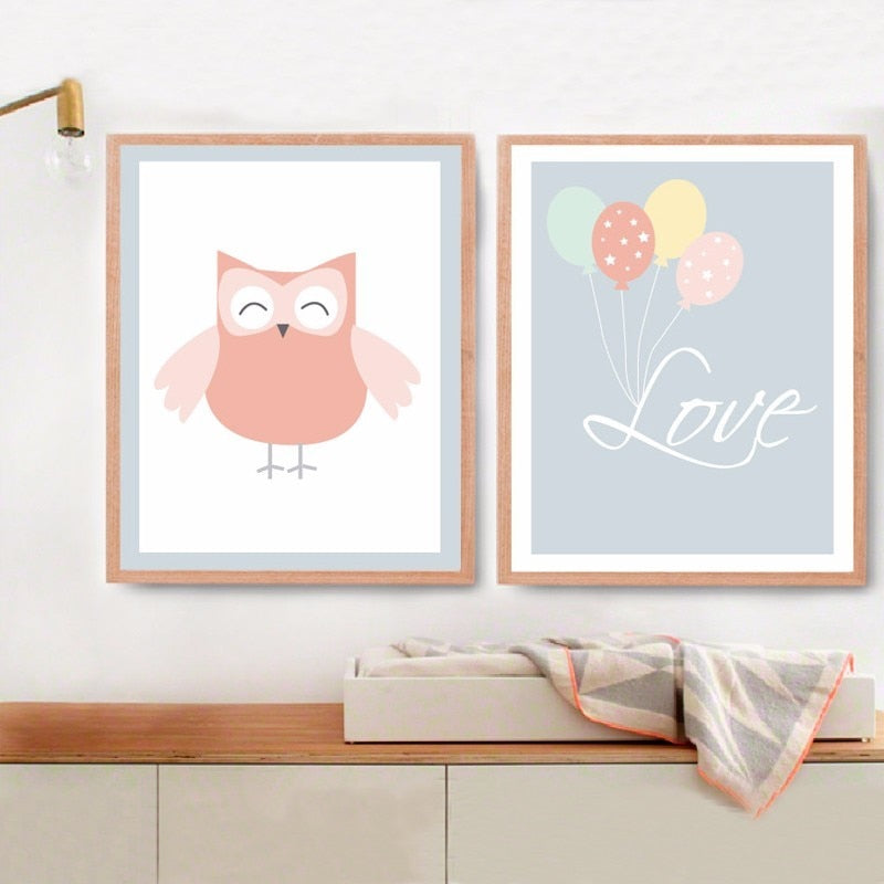 Love Owl - Canvas Wall Art Painting | Bowlift