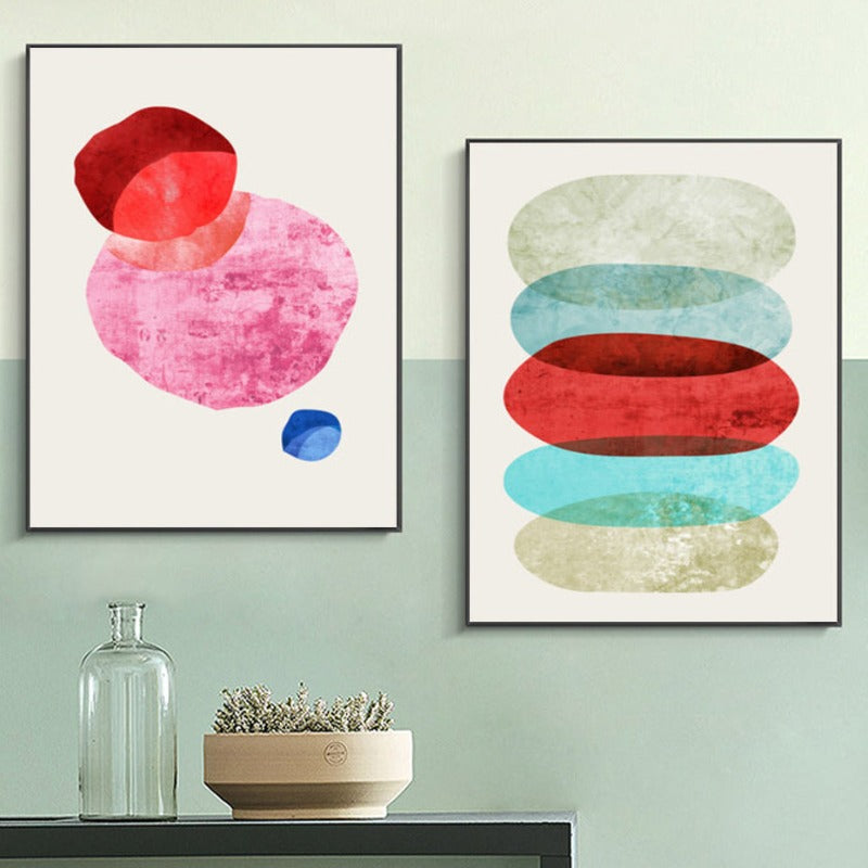 Watercolor Abstract Geometric - Canvas Wall Art Painting | Bowlift