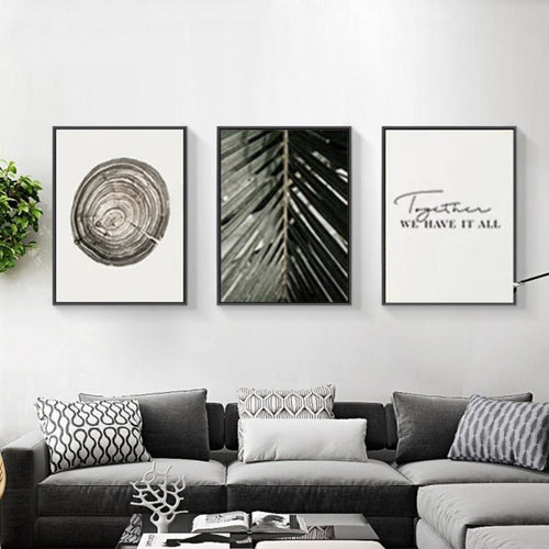 Nordic Elk Plants Creative Words - Canvas Wall Art Painting | Bowlift