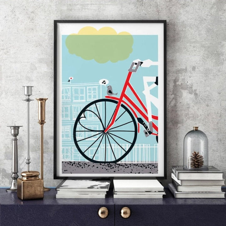 Love Is All You Need Bicycle Poster - Canvas Wall Art Painting | Bowlift