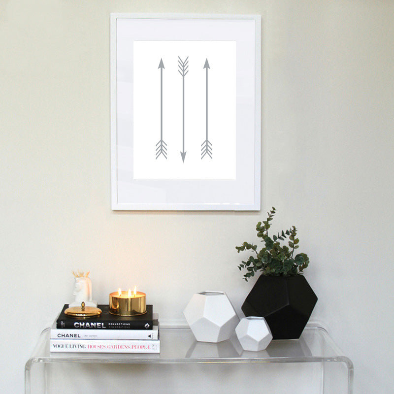 Grey Arrows - Canvas Wall Art Painting | Bowlift