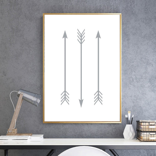 Grey Arrows - Canvas Wall Art Painting | Bowlift