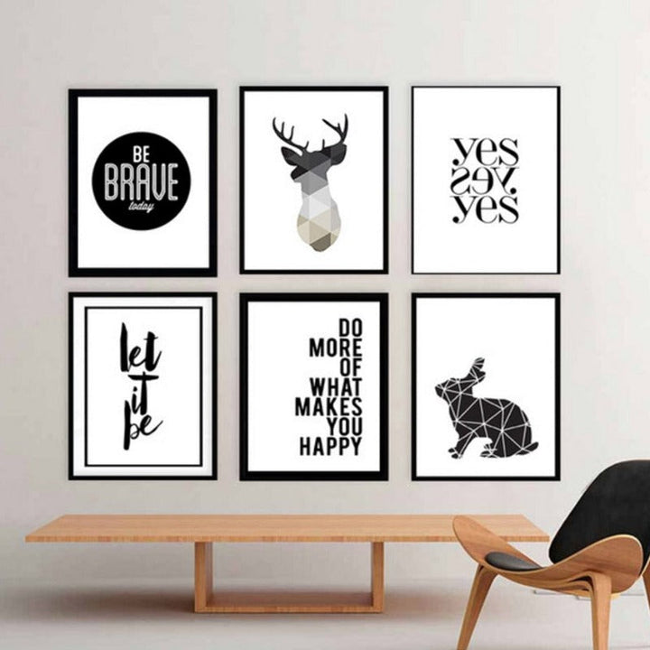 Minimalist Geometric Deer - Canvas Wall Art Painting | Bowlift