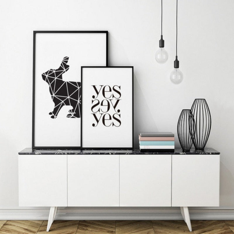 Minimalist Geometric Deer - Canvas Wall Art Painting | Bowlift