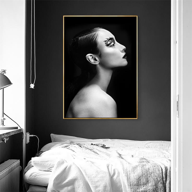 Modern Palm Coconut Tree Prints Black - Canvas Wall Art Painting | Bowlift