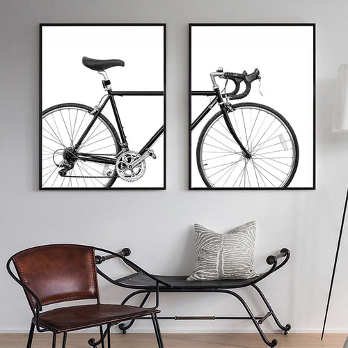 Minimalist Bike Print - Canvas Wall Art Painting | Bowlift