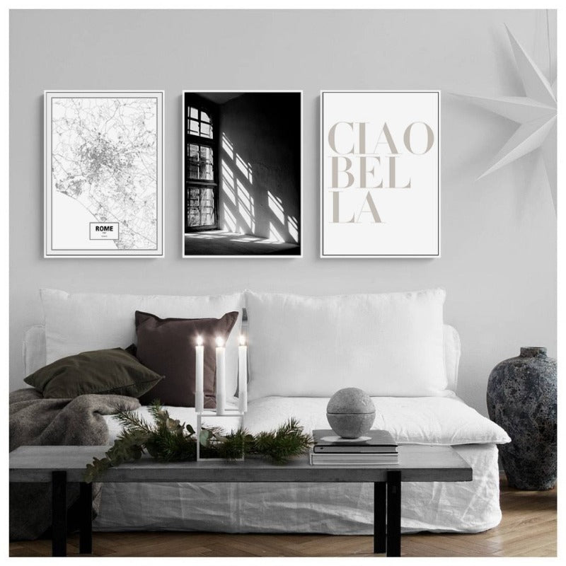 Nordic Scandinavia Interior Designs Love Print Girl - Canvas Wall Art Painting | Bowlift