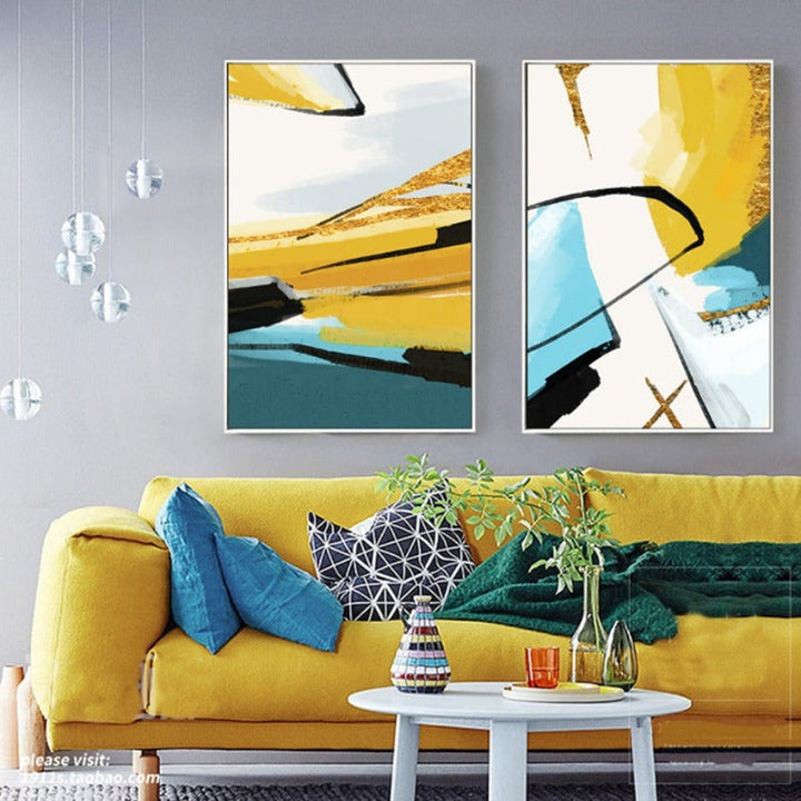 Multi Colors Wall Art Decorations - Canvas Wall Art Painting | Bowlift