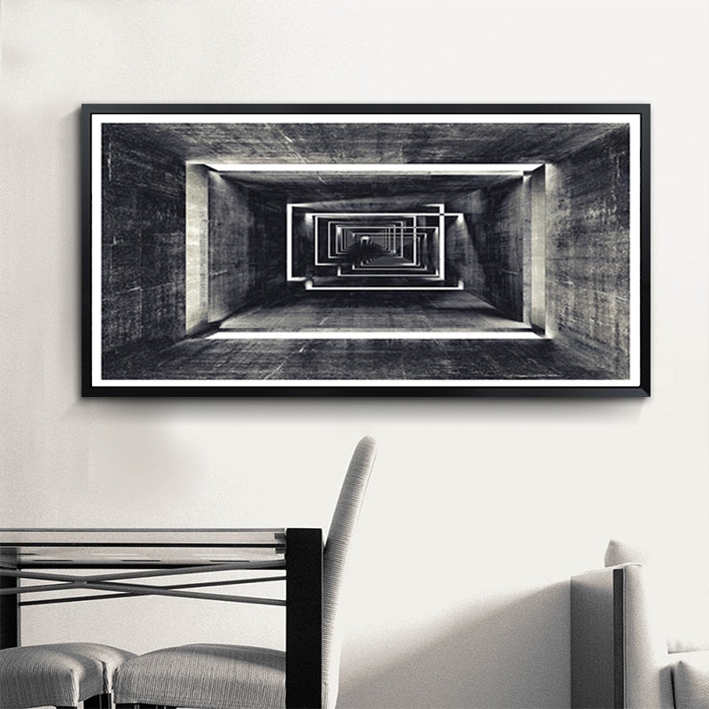 Retro Abstract Geometric - Canvas Wall Art Painting | Bowlift