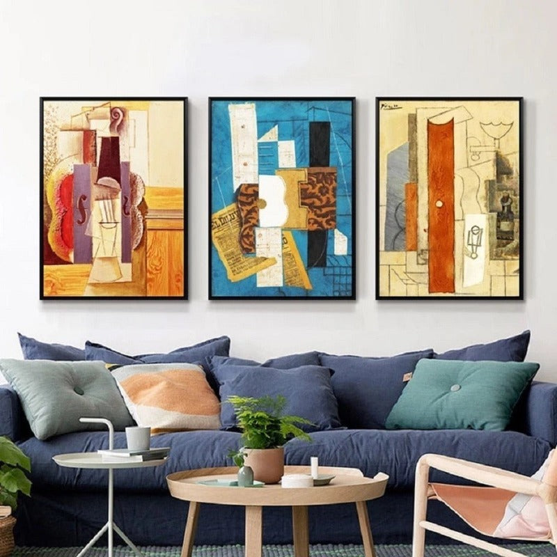 Vintage Abstract Europe Oil Print Canvas Painting | Bowlift