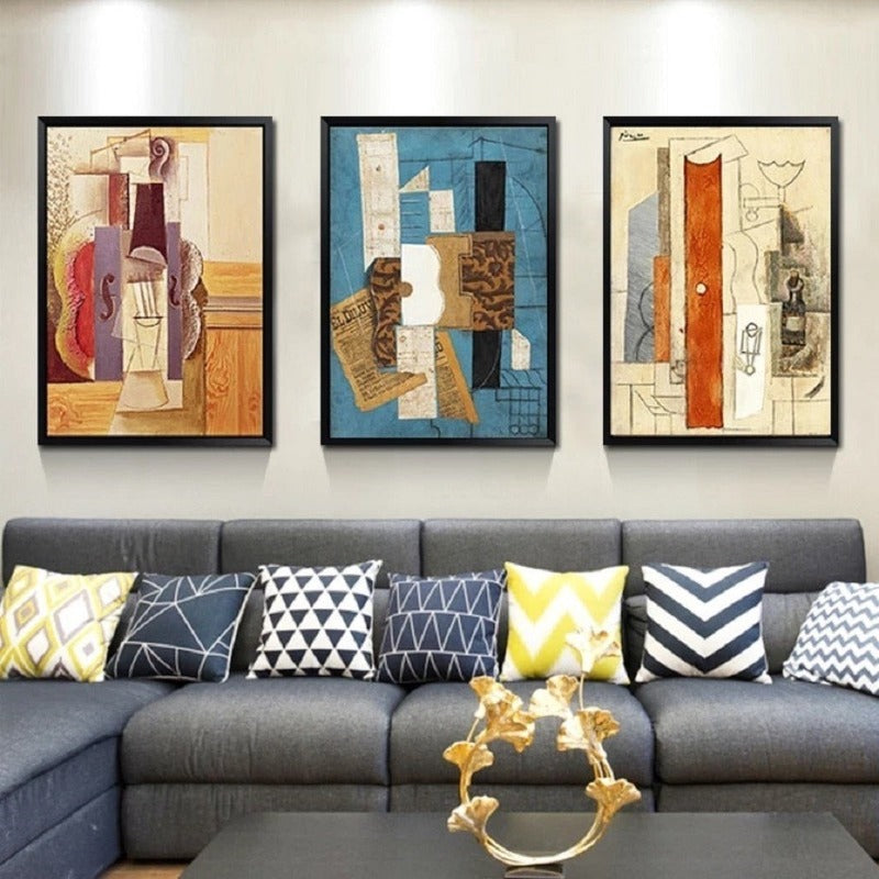 Vintage Abstract Europe Oil Print Canvas Painting | Bowlift