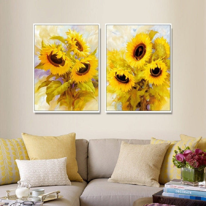 Modern Sunflower Wall Art Flowers - Canvas Wall Art Painting | Bowlift