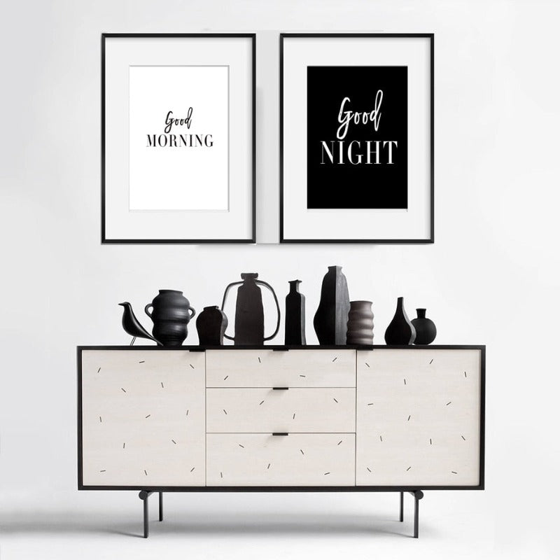 Good Morning Good Night - Canvas Wall Art Painting | Bowlift