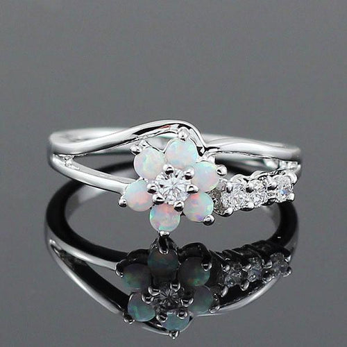 Flower Fire Opal Rings | Bowlift