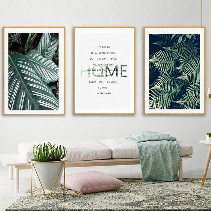 Green Leaves Life - Canvas Wall Art Painting | Bowlift