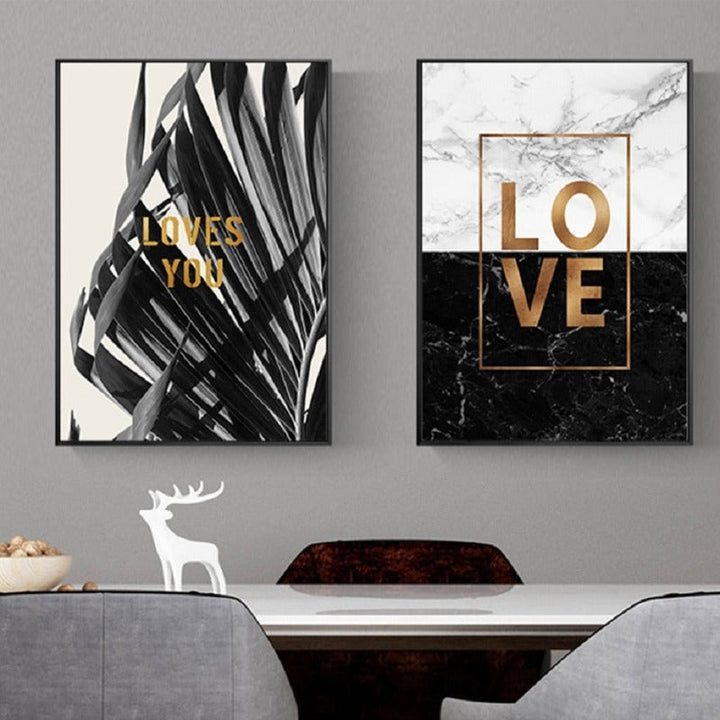 Modern Cool Love Quotes - Canvas Wall Art Painting | Bowlift