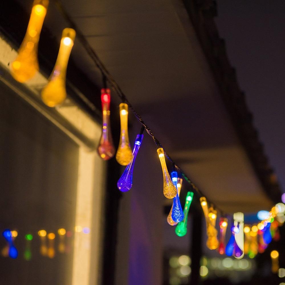 BowLift | LumiDew Solar Drops String Lights | Solar-Powered LED String Lights for Garden & Terrace | Warm White, White & Multicolor