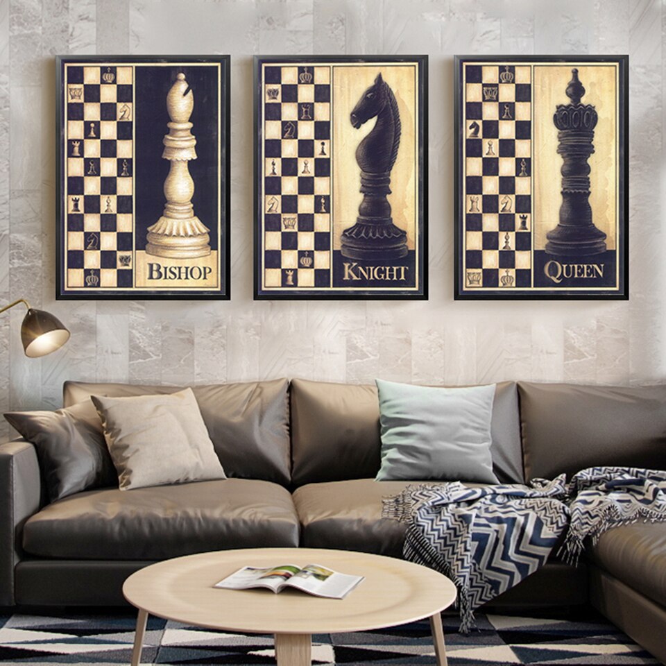 Modern Simple Chess - Canvas Wall Art Painting | Bowlift