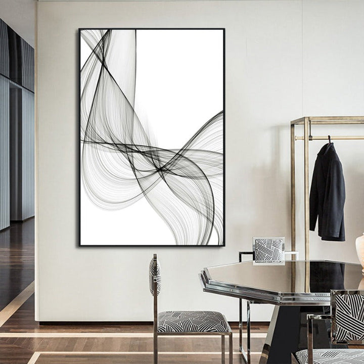 Abstract Wavy Lines Pattern - Canvas Wall Art Painting | Bowlift