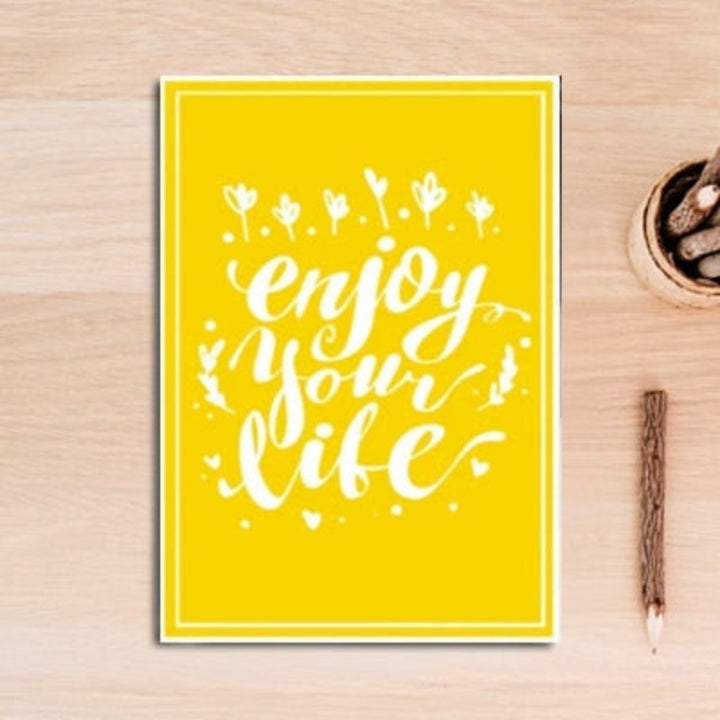Food Tea Poster Life Quote Yellow Background - Canvas Wall Art Painting | Bowlift
