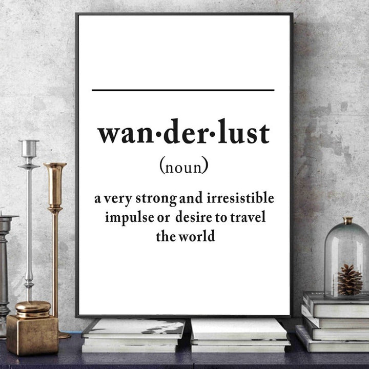 Definition Of Wanderlust - Canvas Wall Art Painting | Bowlift