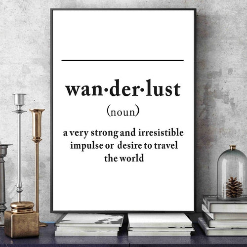 Definition Of Wanderlust - Canvas Wall Art Painting | Bowlift