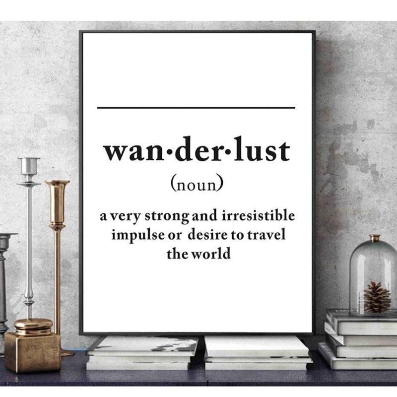 Definition Of Wanderlust - Canvas Wall Art Painting | Bowlift