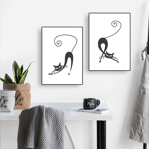 Dancing Cats - Canvas Wall Art Painting | Bowlift
