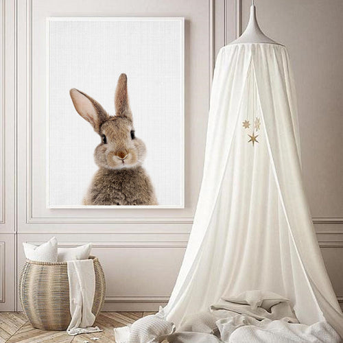 Rabbit BunnyTail Woodland Animal - Canvas Wall Art Painting | Bowlift