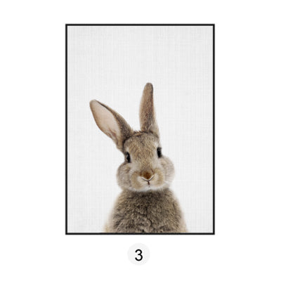 Rabbit BunnyTail Woodland Animal - Canvas Wall Art Painting | Bowlift