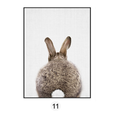Rabbit BunnyTail Woodland Animal - Canvas Wall Art Painting | Bowlift