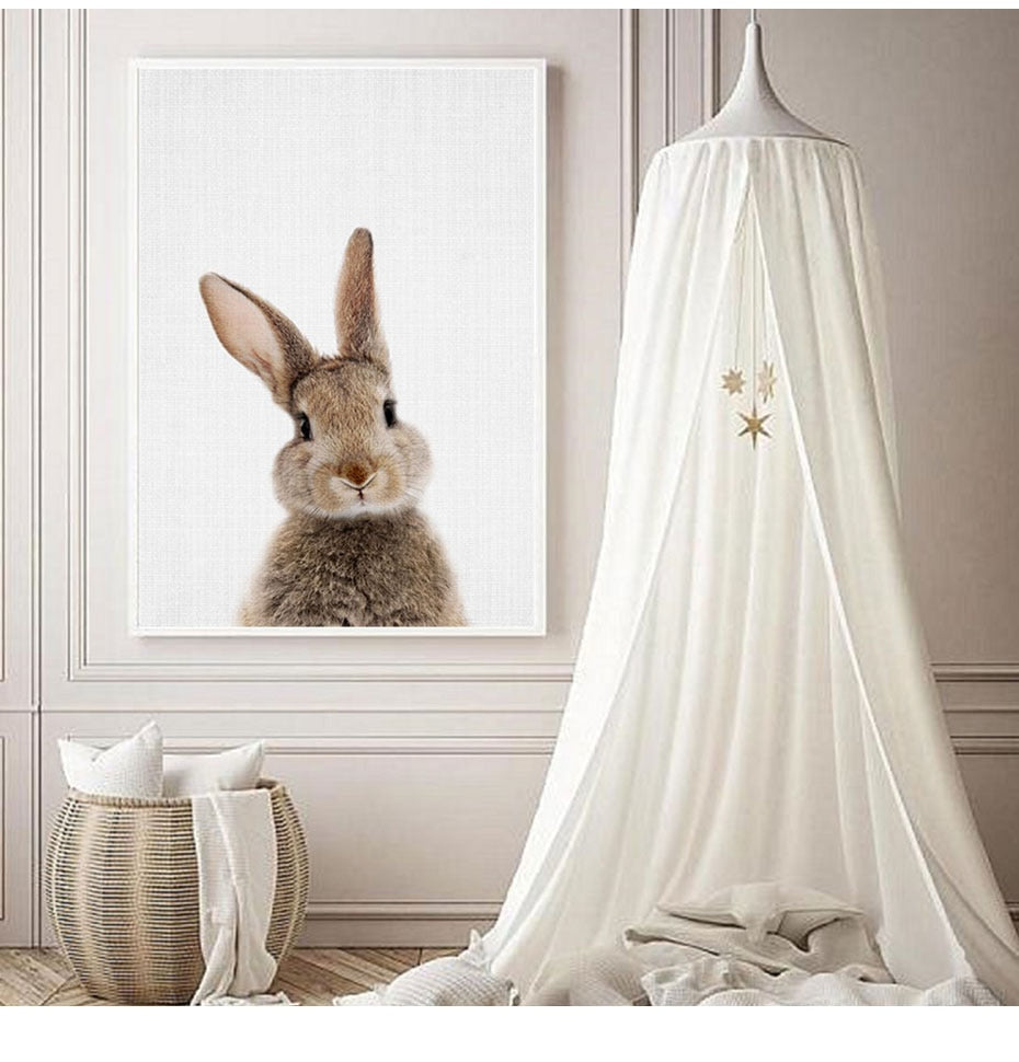 Rabbit BunnyTail Woodland Animal - Canvas Wall Art Painting | Bowlift