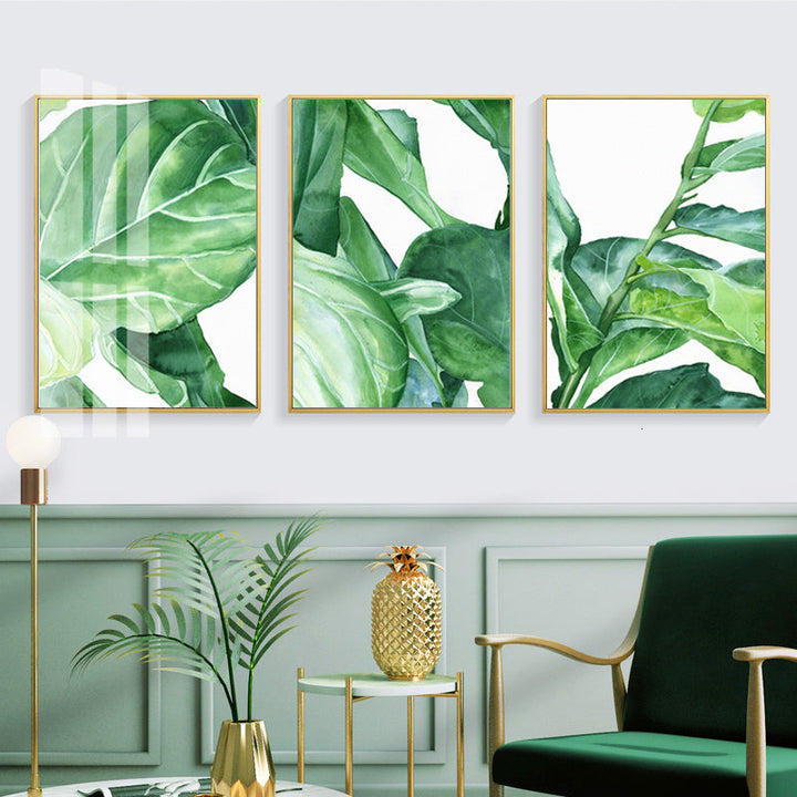 Modern Nordic Natural Tropical Leaves - Canvas Wall Art Painting | Bowlift