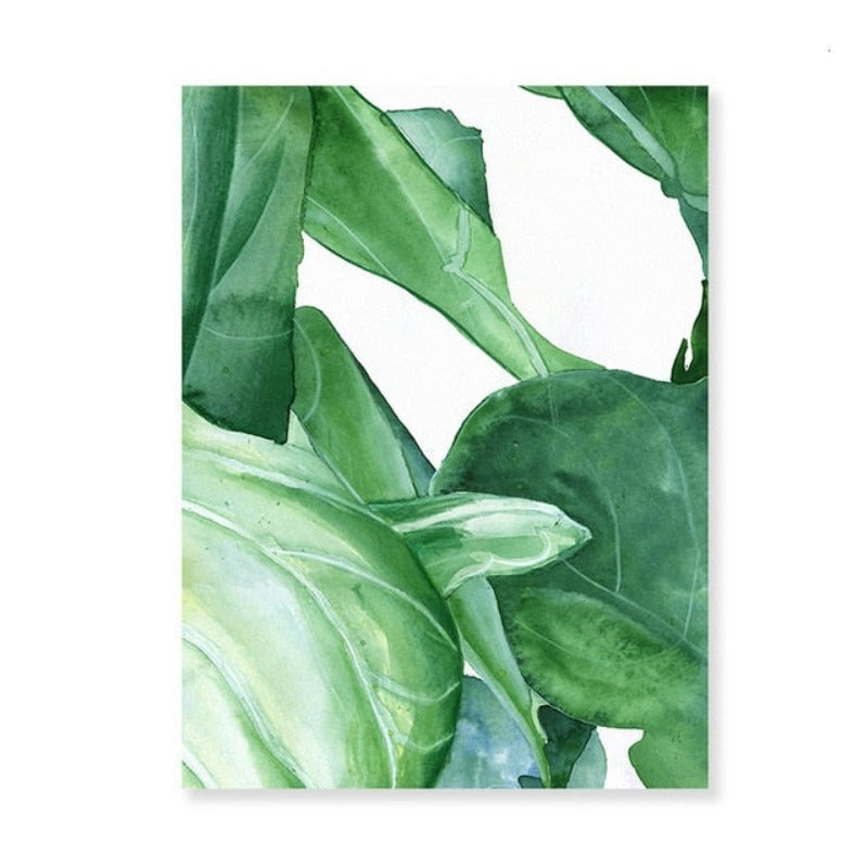 Modern Nordic Natural Tropical Leaves - Canvas Wall Art Painting | Bowlift