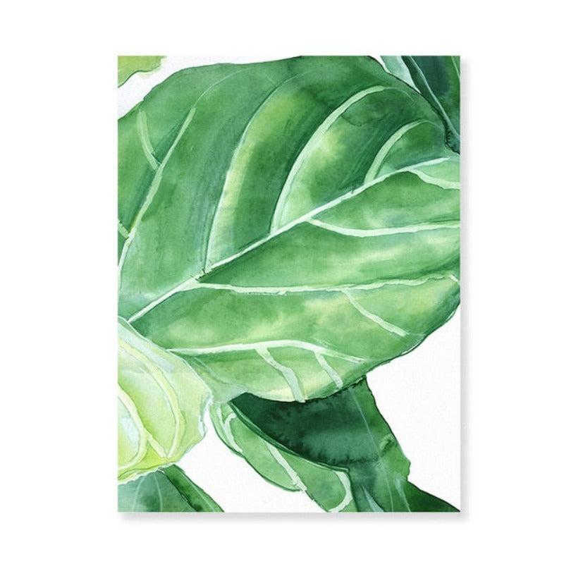 Modern Nordic Natural Tropical Leaves - Canvas Wall Art Painting | Bowlift
