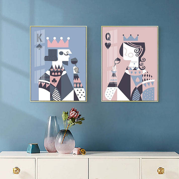 Drink Like King And Queen - Canvas Wall Art Painting | Bowlift