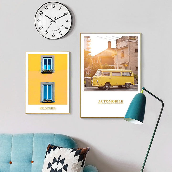 Modern Yellow Landscape Wall Art Poster - Canvas Wall Art Painting | Bowlift
