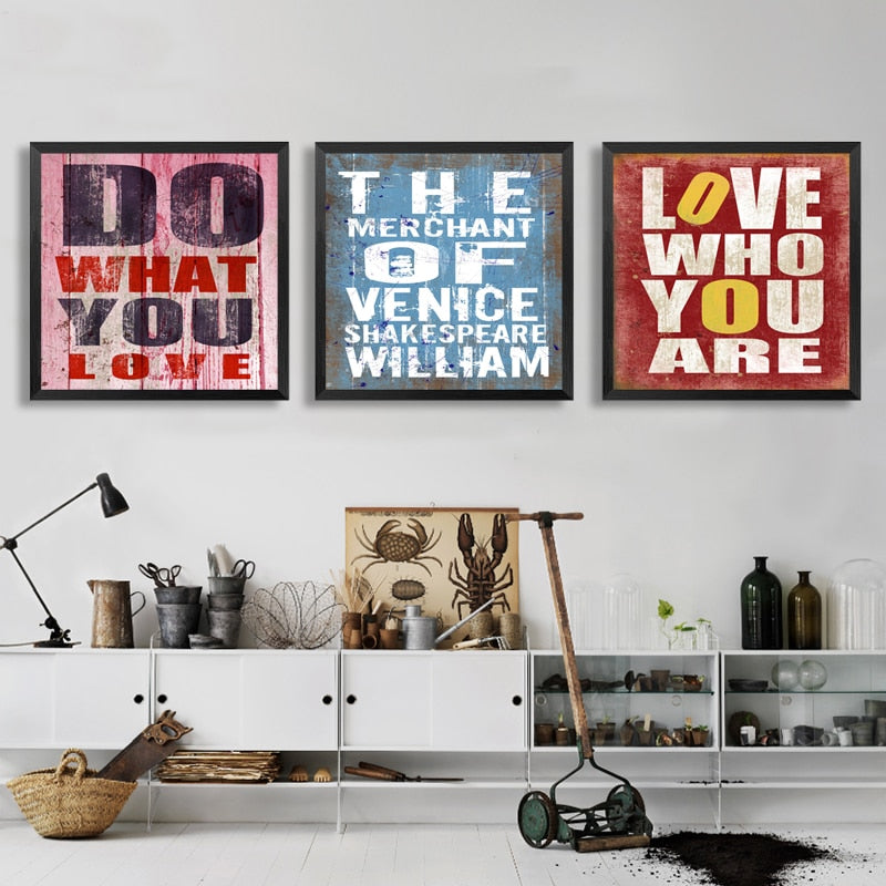 Vintage Inspiring Quotes - Canvas Wall Art Painting | Bowlift